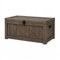 Aufbewahrungsbox 120 x 55 x 60 cm Kunststoff Braun für Garten in Holzoptik mit Klappdeckel