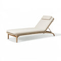 Gartenliege 200 x 70 x 88 cm mit Metallgestell Geflecht und verstellbarer Rückenlehne Beige