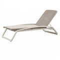 Sonnenliege 200 x 70 x 35 cm Metall Beige mit verstellbarer Rückenlehne für Außenbereiche