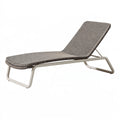 Sonnenliege 200 x 70 x 85 cm aus Stahl und Kunststoffgeflecht Grau Beige für Garten und Terrasse
