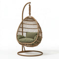 Hängesessel 105 x 105 x 195 cm Rattan Braun mit Stahlgestell für Innenbereich Boho